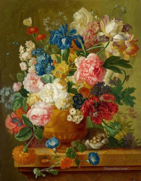 Classical Flowers Painting - paulus theodorus van brussel flowers in a vase Flowering